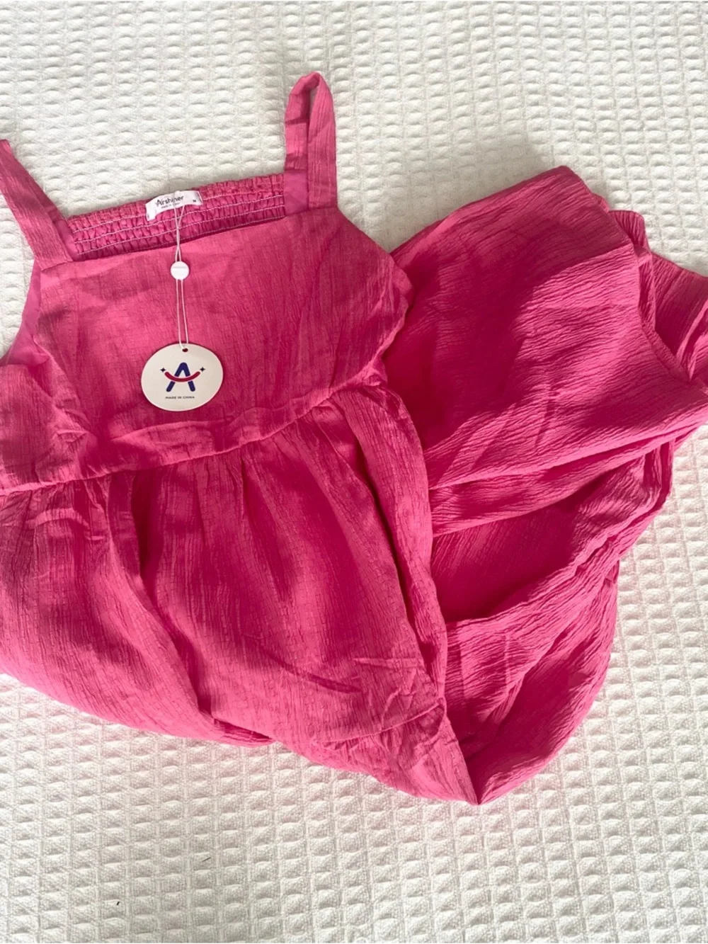 Arshiner Bright Pink Smocked dress NWT size 14